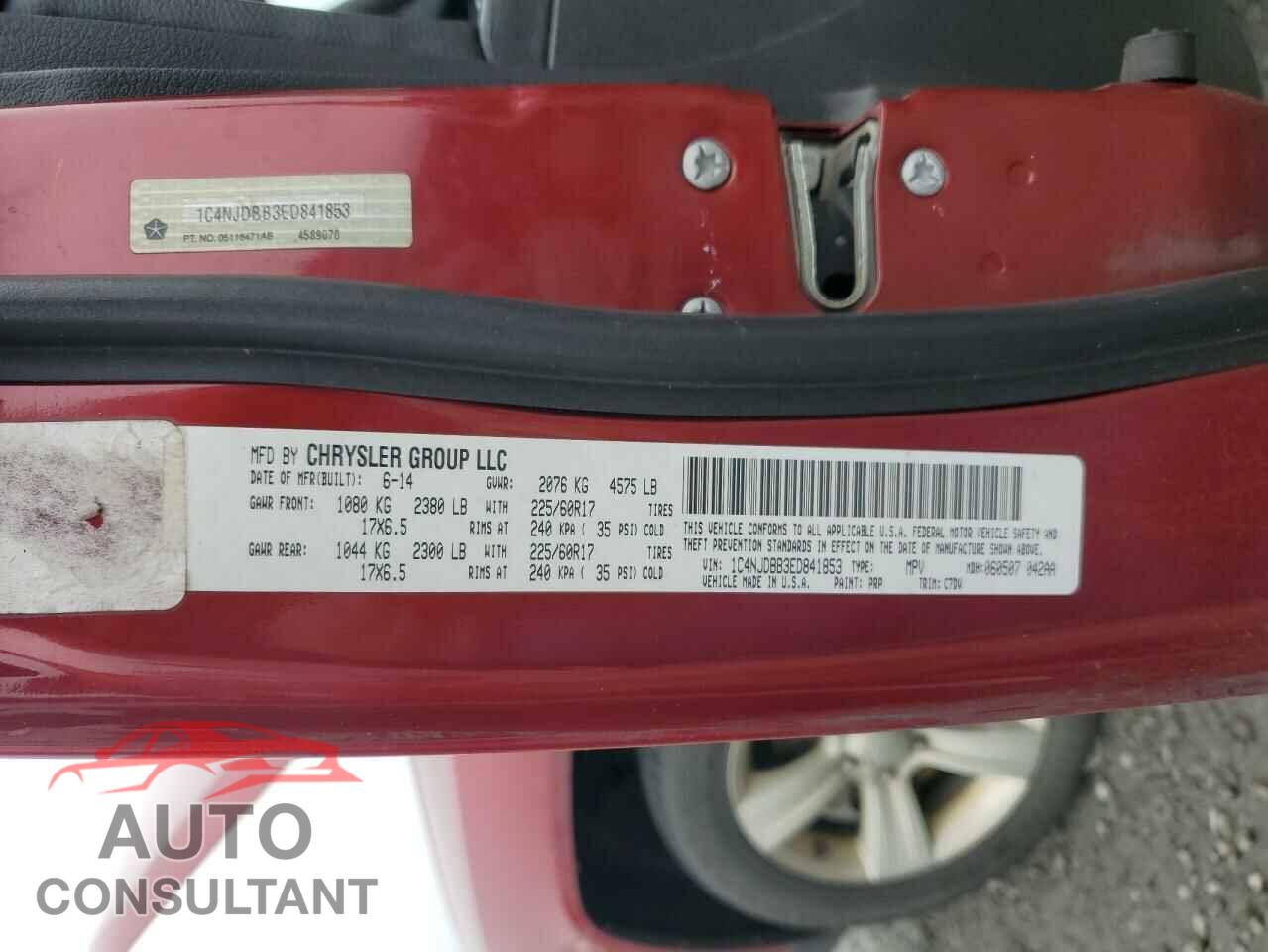 JEEP COMPASS 2014 - 1C4NJDBB3ED841853