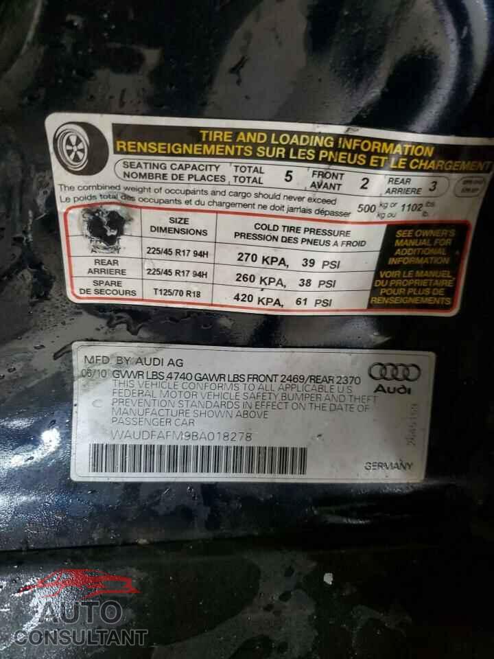AUDI A3 2011 - WAUDFAFM9BA018278