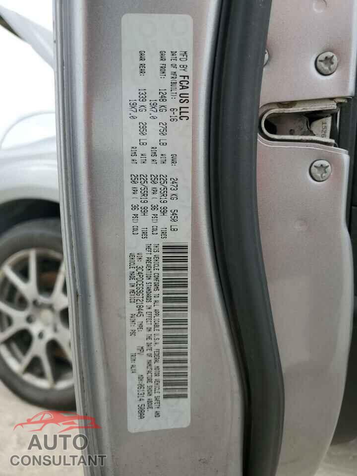 DODGE JOURNEY 2016 - 3C4PDCEG9GT218445