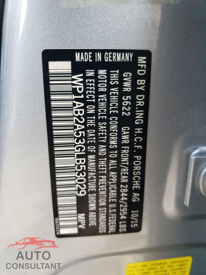 PORSCHE MACAN 2016 - WP1AB2A53GLB53029