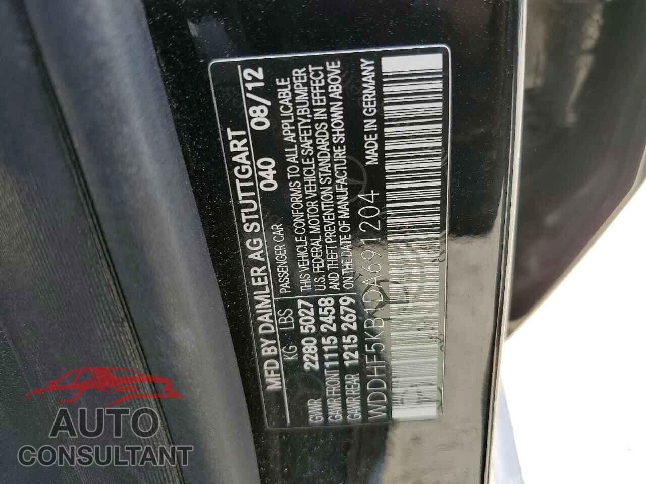 MERCEDES-BENZ E-CLASS 2013 - WDDHF5KB1DA691204
