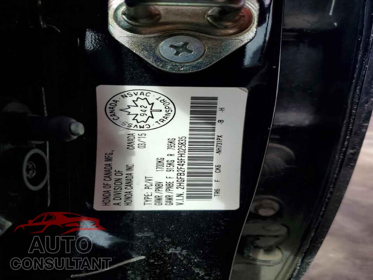 HONDA CIVIC 2015 - 2HGFB2F49FH025835