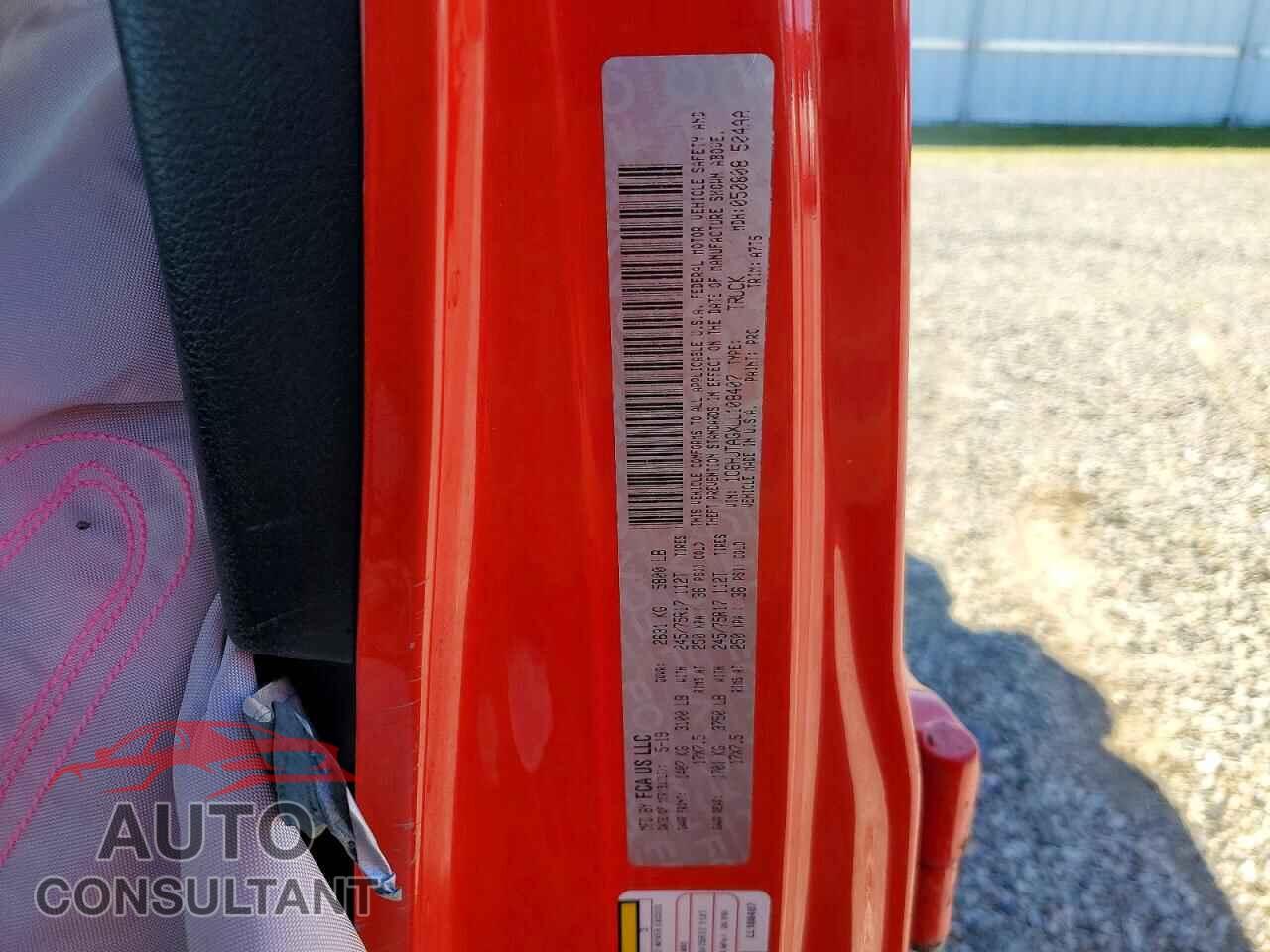 JEEP GLADIATOR 2020 - 1C6HJTAGXLL108407