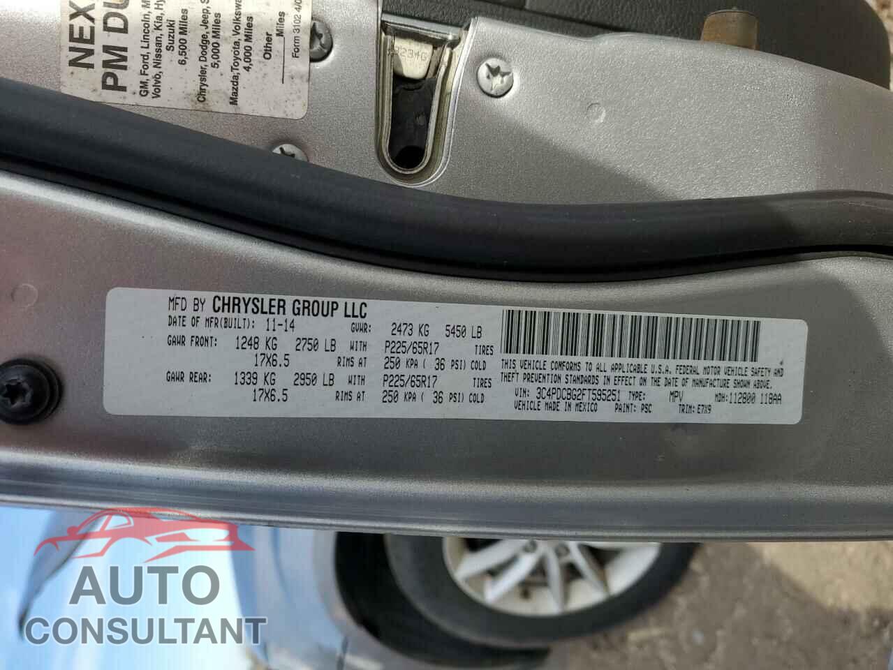 DODGE JOURNEY 2015 - 3C4PDCBG2FT595251