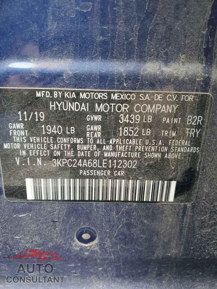 HYUNDAI ACCENT 2020 - 3KPC24A68LE112302