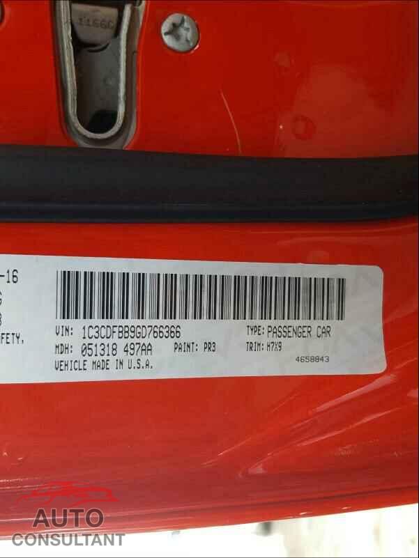 DODGE DART 2016 - 1C3CDFBB9GD766366