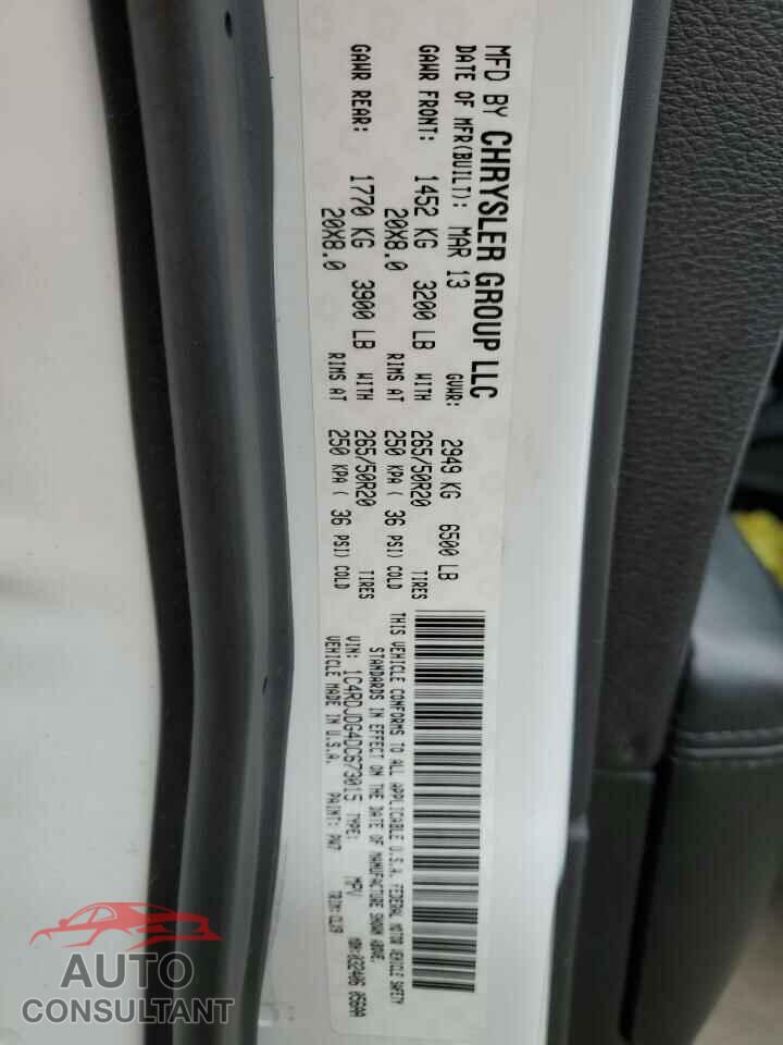 DODGE DURANGO 2013 - 1C4RDJDG4DC673015