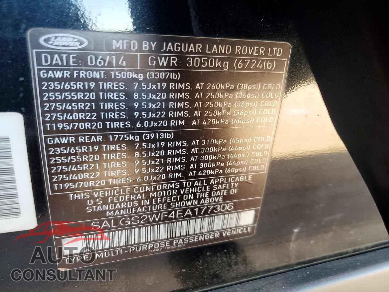 LAND ROVER RANGEROVER 2014 - SALGS2WF4EA177306