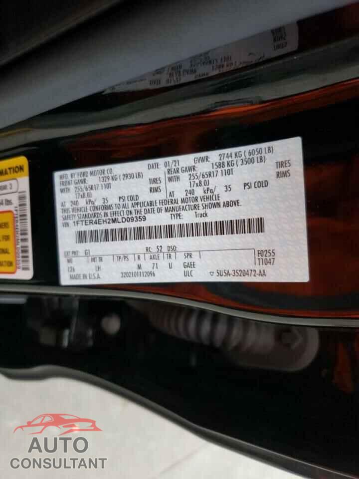 FORD RANGER 2021 - 1FTER4EH2MLD09359