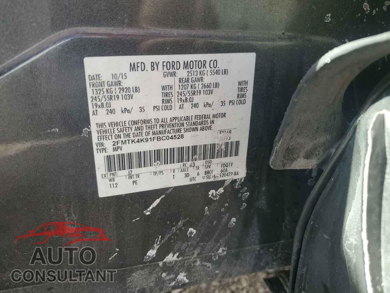 FORD EDGE 2015 - 2FMTK4K91FBC04528