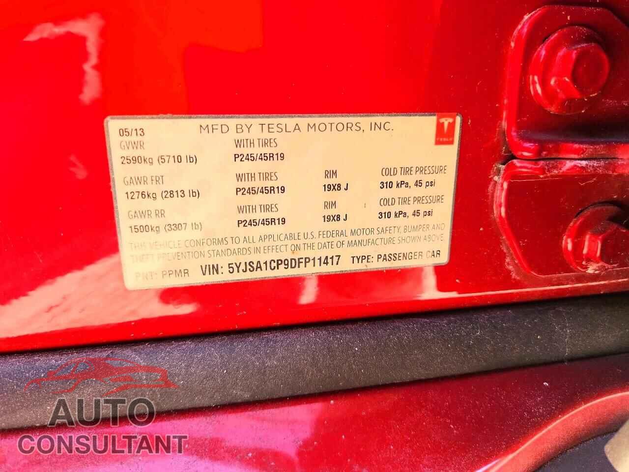 TESLA MODEL S 2013 - 5YJSA1CP9DFP11417