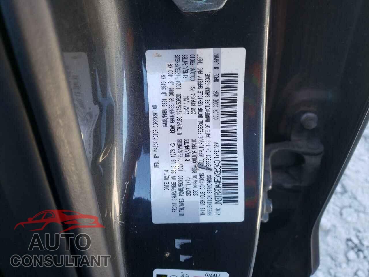 MAZDA CX-9 2014 - JM3TB2DA4E0436340