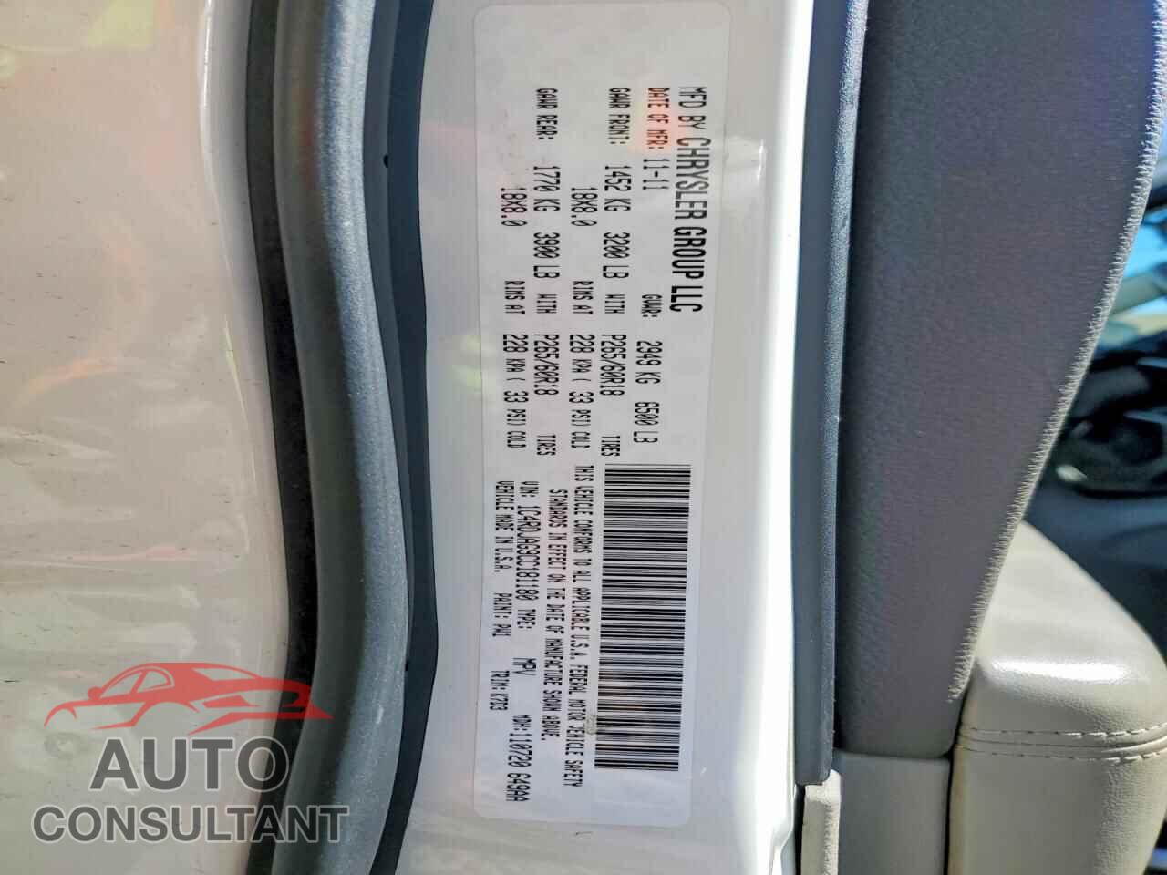 DODGE DURANGO 2012 - 1C4RDJAG9CC181180