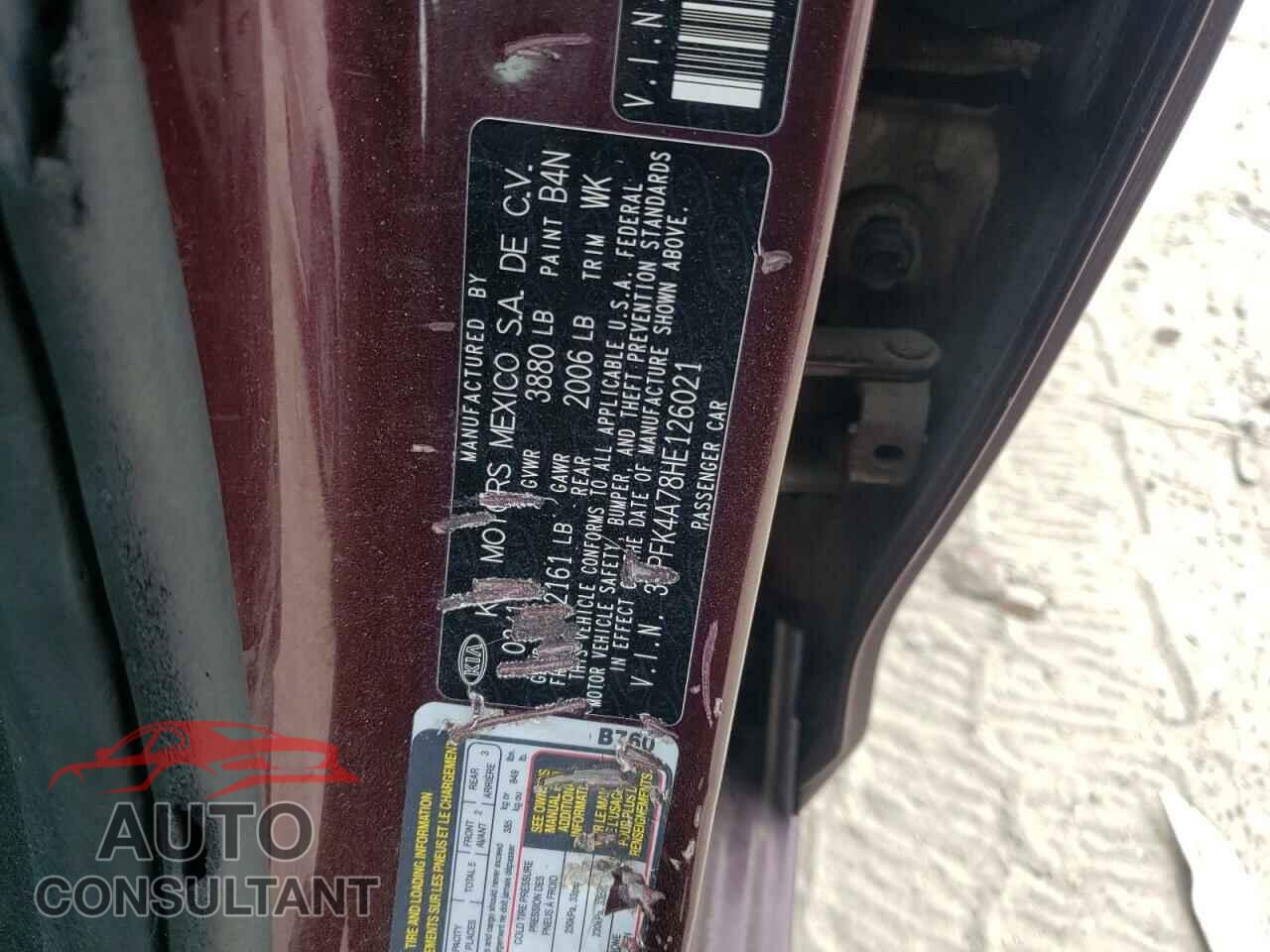 KIA FORTE 2017 - 3KPFK4A78HE126021