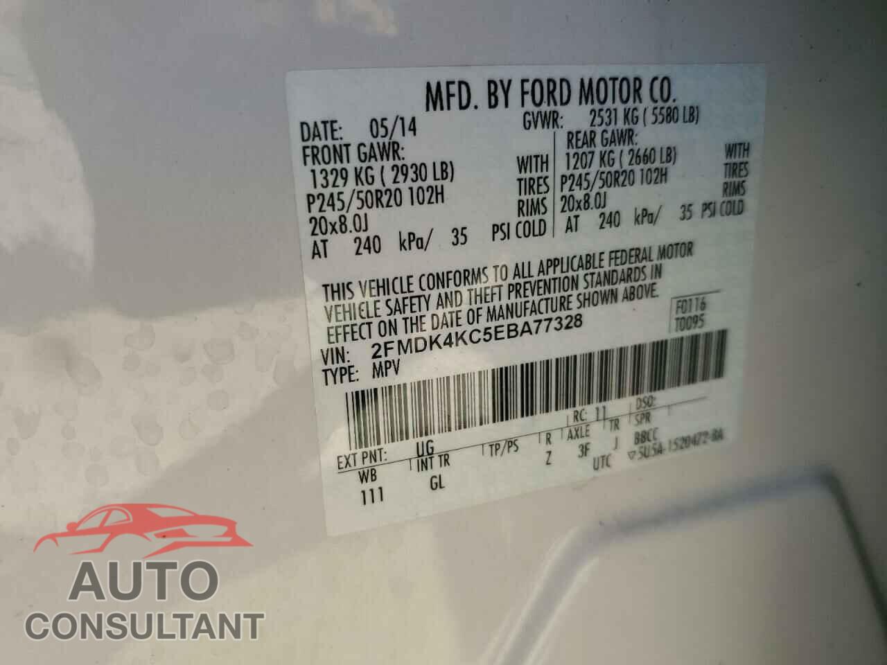 FORD EDGE 2014 - 2FMDK4KC5EBA77328