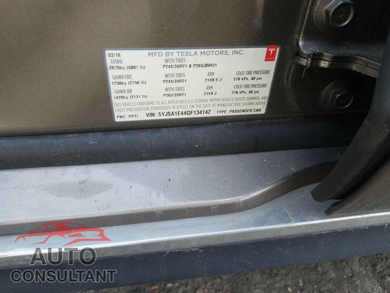 TESLA MODEL S 2016 - 5YJSA1E44GF134142