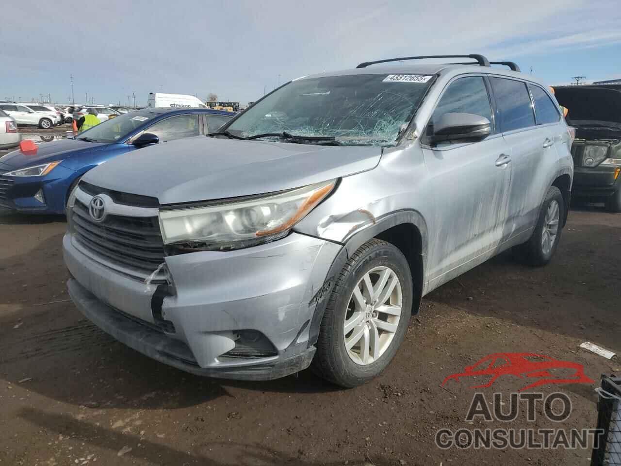 TOYOTA HIGHLANDER 2015 - 5TDBKRFH6FS083265