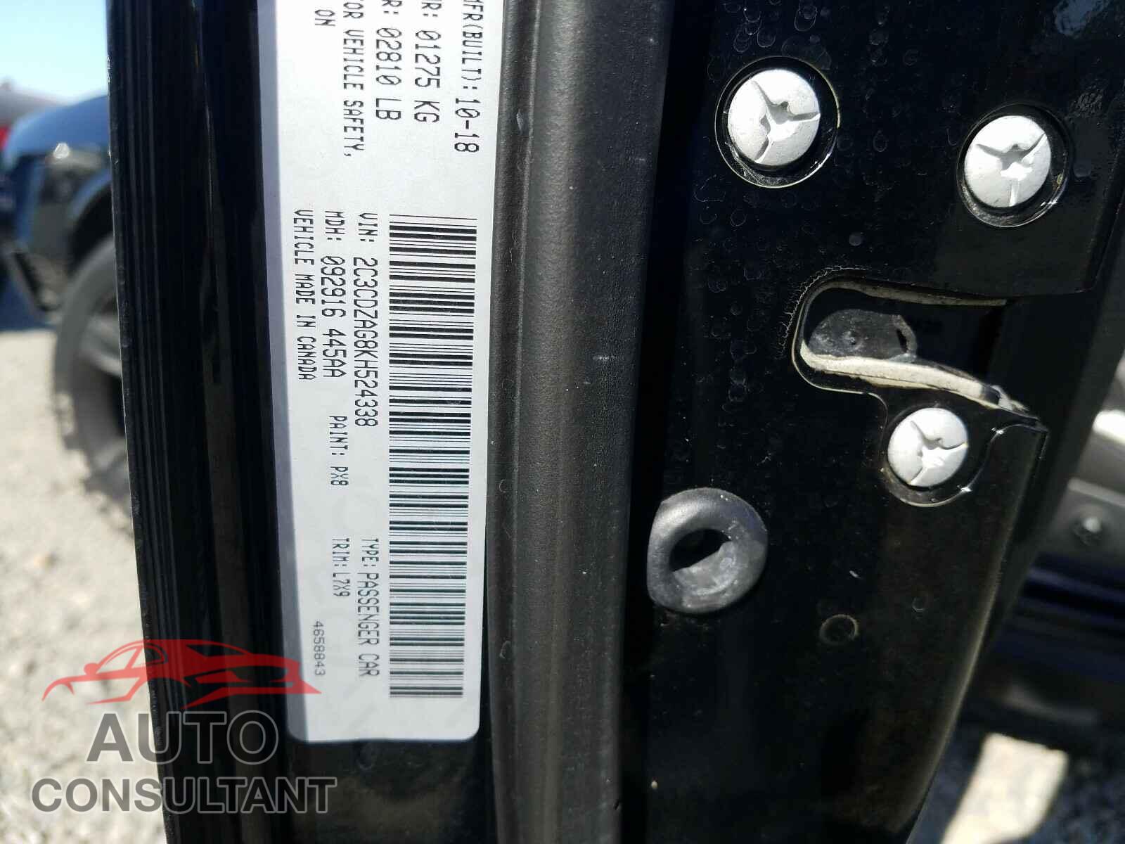 DODGE CHALLENGER 2019 - 2C3CDZAG8KH524338