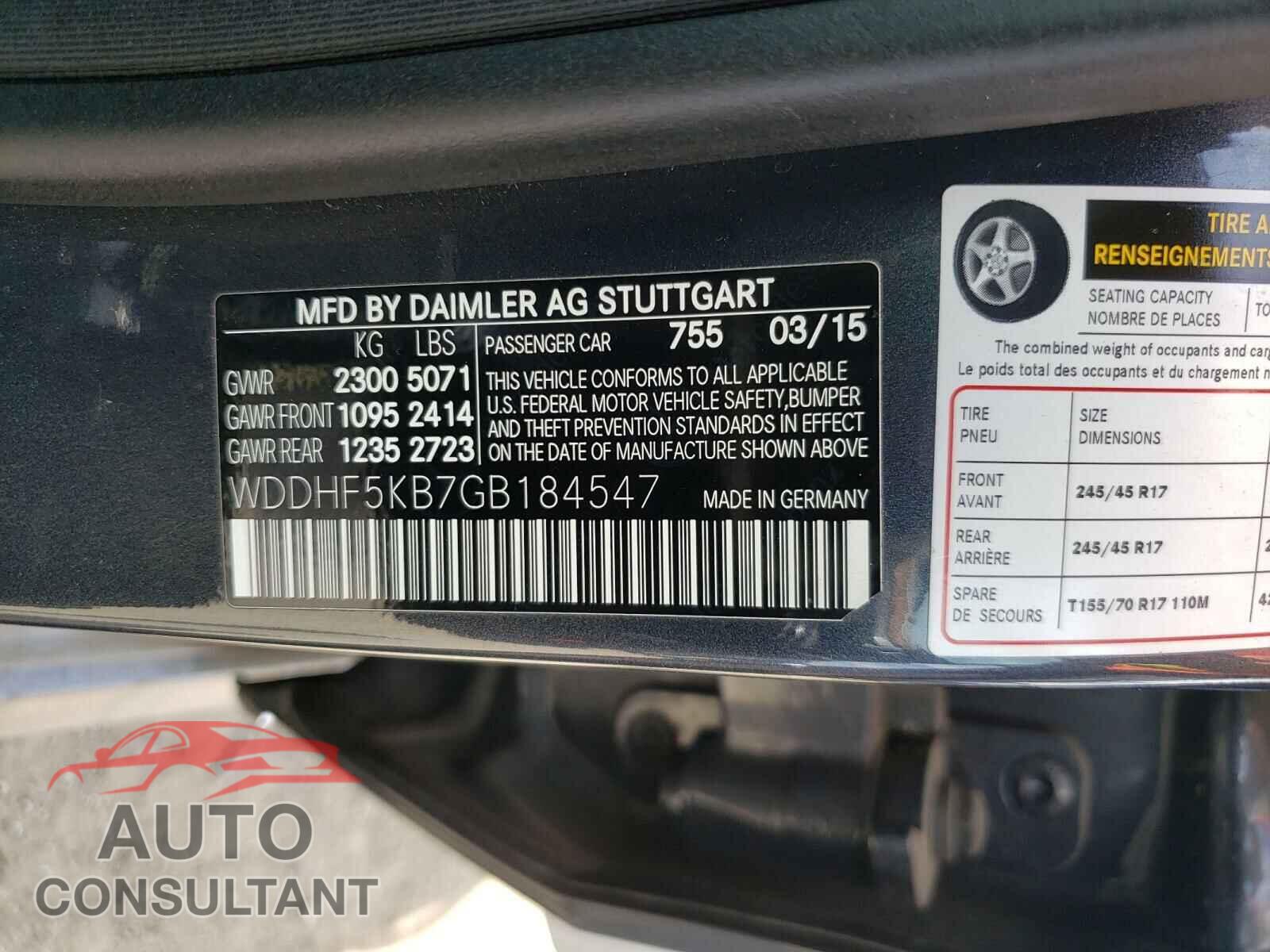 MERCEDES-BENZ E CLASS 2016 - WDDHF5KB7GB184547