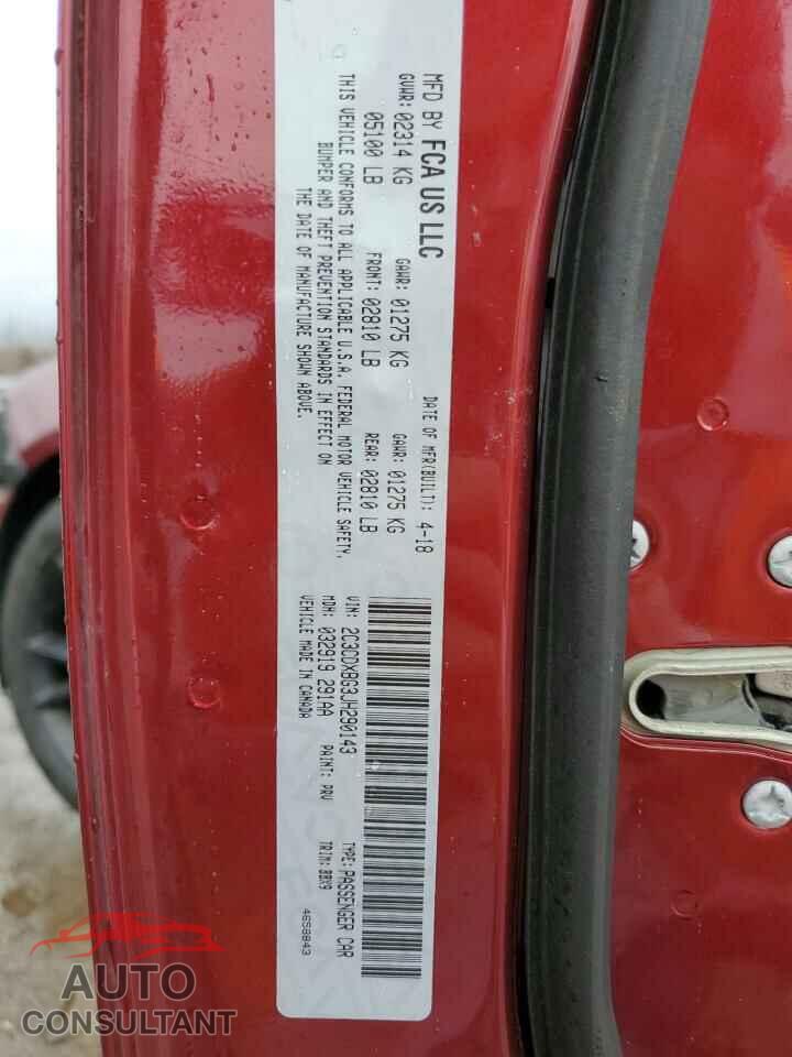 DODGE CHARGER 2018 - 2C3CDXBG3JH290143