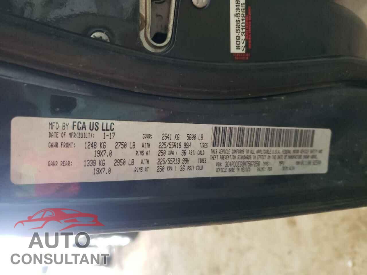 DODGE JOURNEY 2017 - 3C4PDDEG9HT567256
