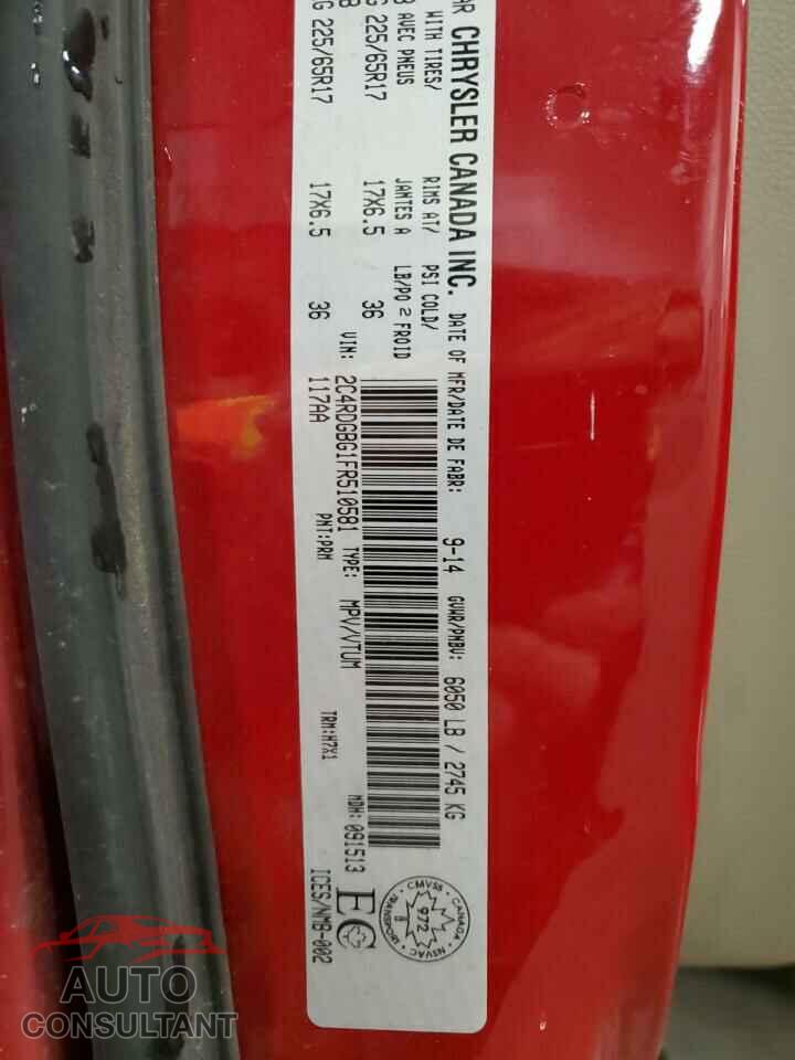 DODGE CARAVAN 2015 - 2C4RDGBG1FR510581