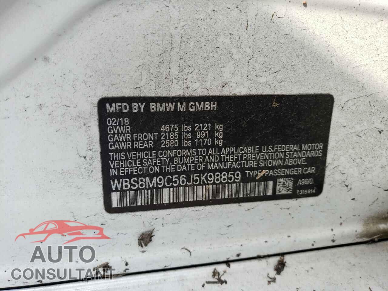BMW M3 2018 - WBS8M9C56J5K98859