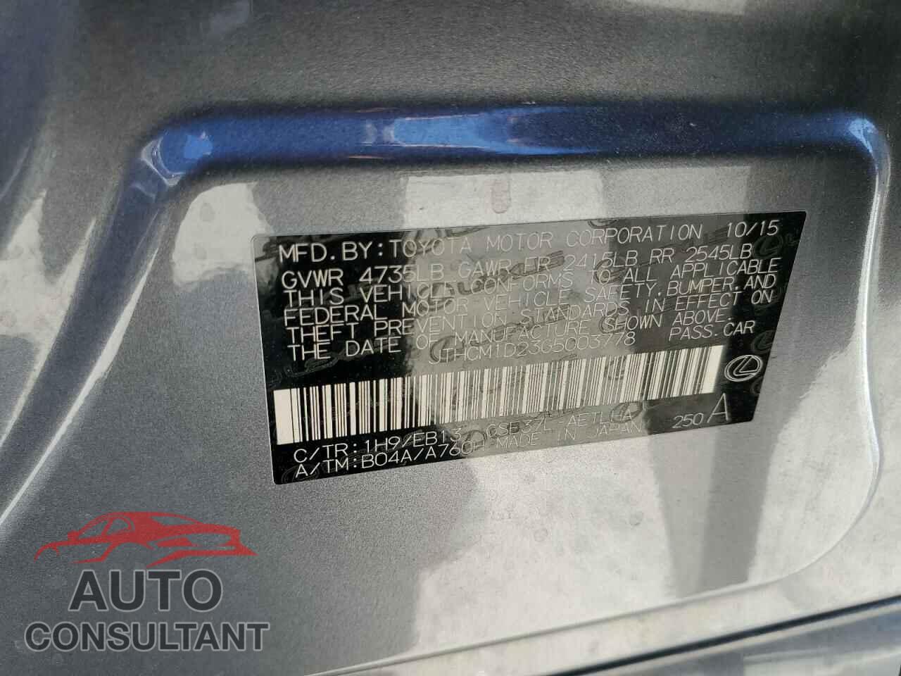 LEXUS IS 2016 - JTHCM1D23G5003778