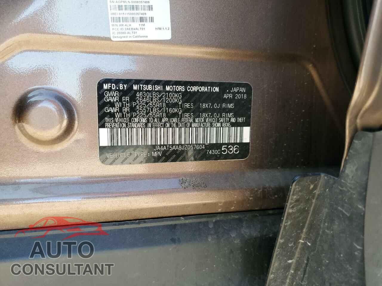 MITSUBISHI ECLIPSE 2018 - JA4AT5AA8JZ057604
