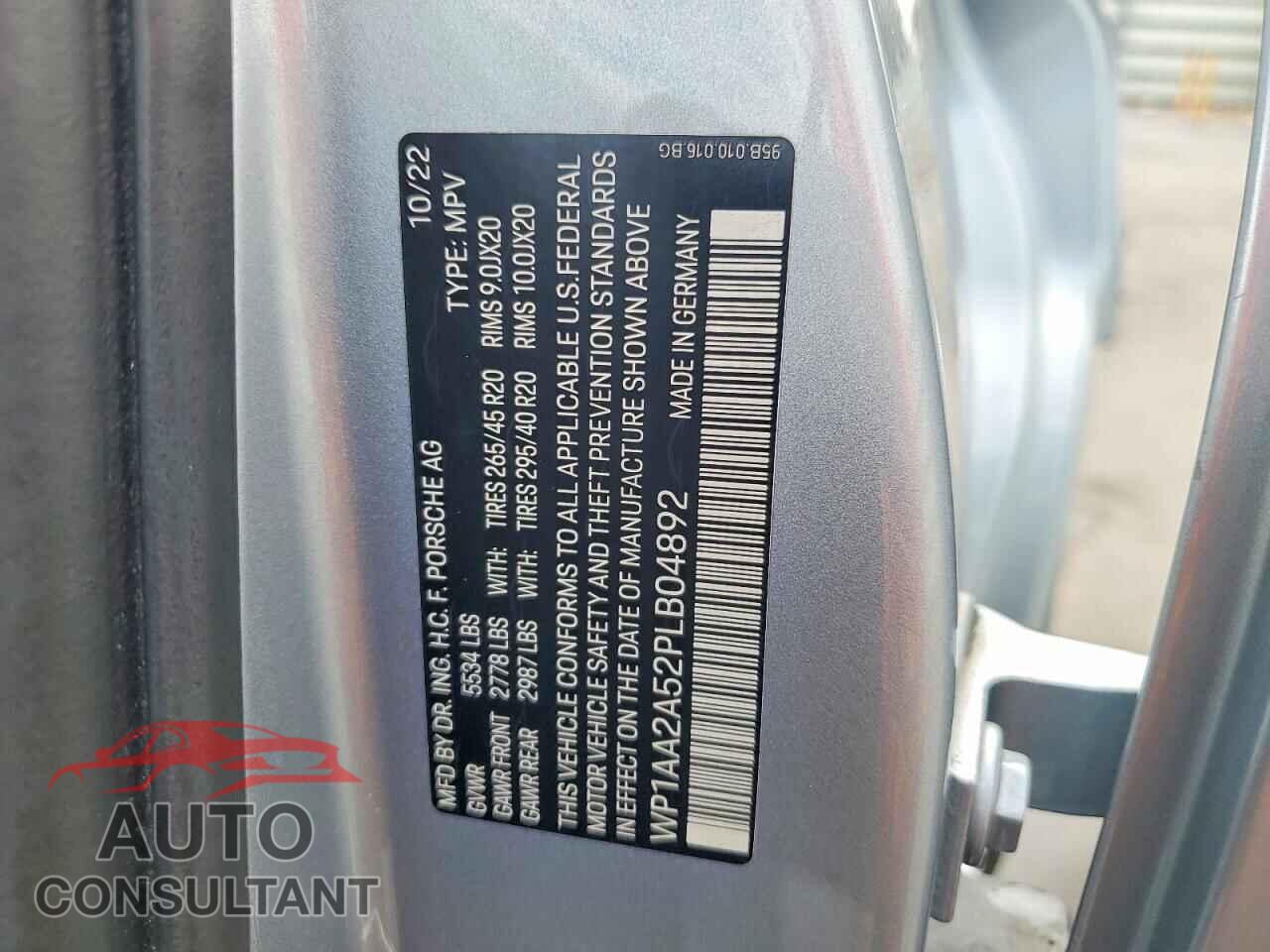 PORSCHE MACAN 2023 - WP1AA2A52PLB04892