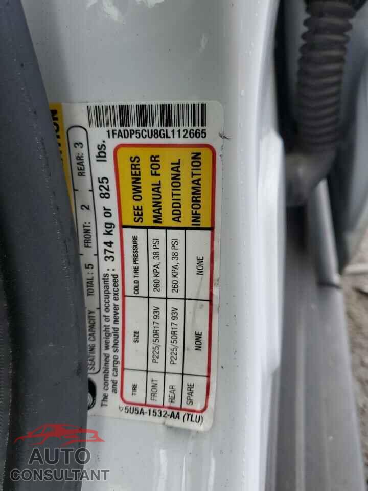 FORD CMAX 2016 - 1FADP5CU8GL112665