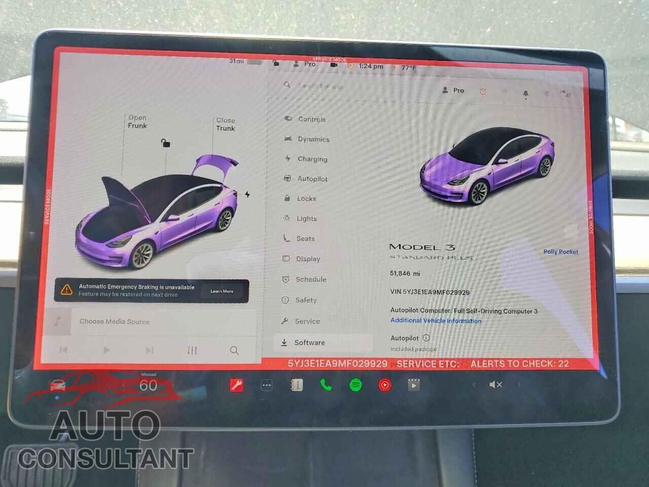 TESLA MODEL 3 2021 - 5YJ3E1EA9MF029929