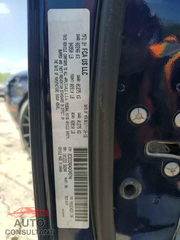 DODGE CHALLENGER 2016 - 2C3CDZAG4GH345740