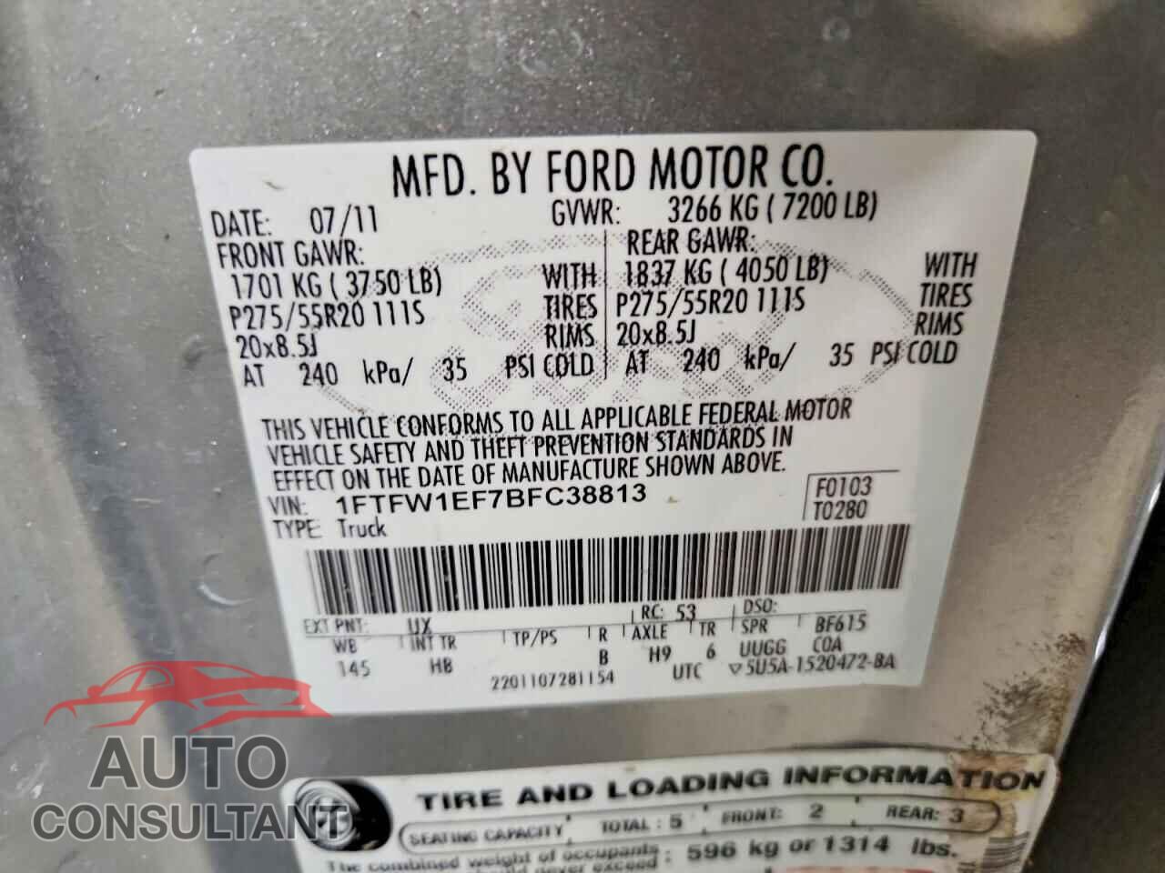 FORD All Models 2011 - 1FTFW1EF7BFC38813