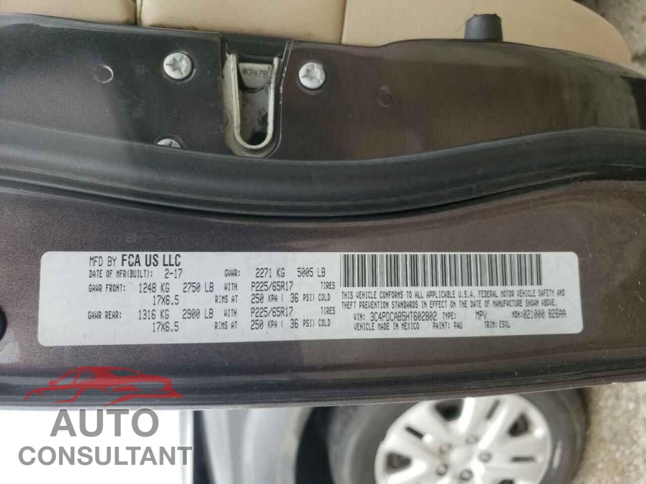 DODGE JOURNEY 2017 - 3C4PDCAB5HT602802