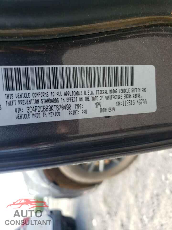 DODGE JOURNEY 2019 - 3C4PDCBB3KT870480