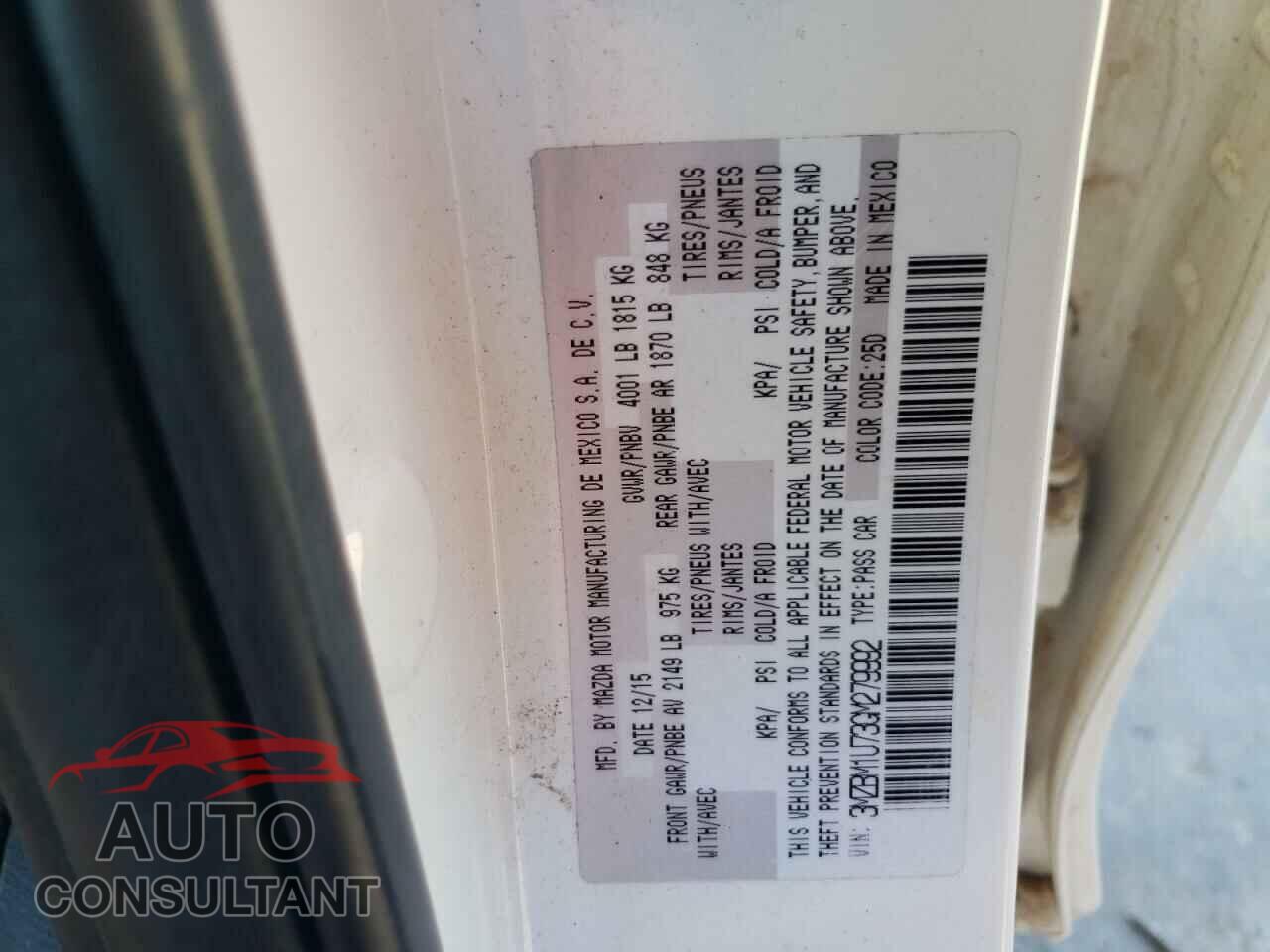 MAZDA 3 2016 - 3MZBM1U73GM279992