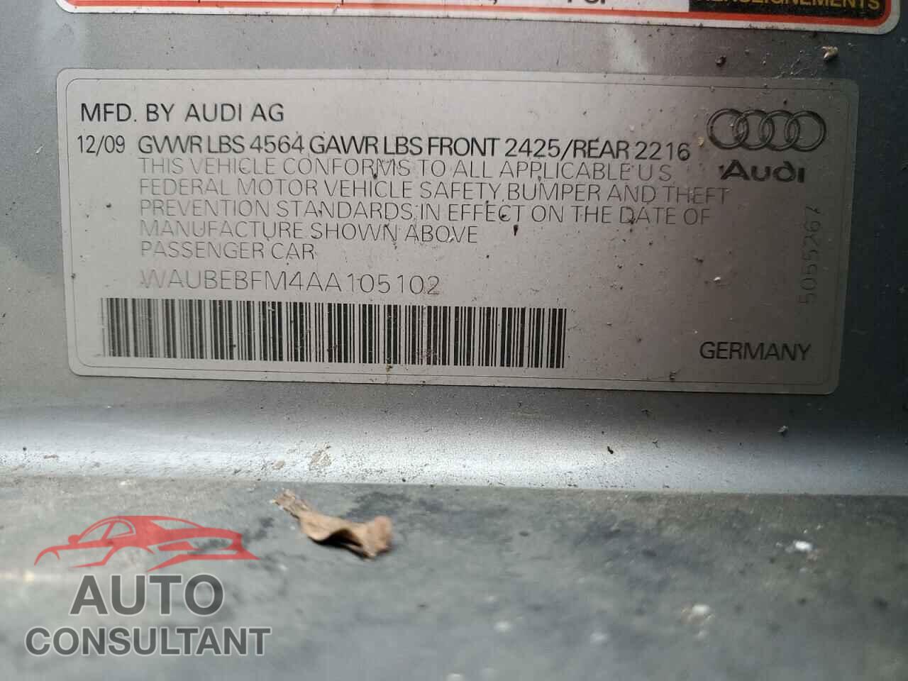 AUDI A3 2010 - WAUBEBFM4AA105102