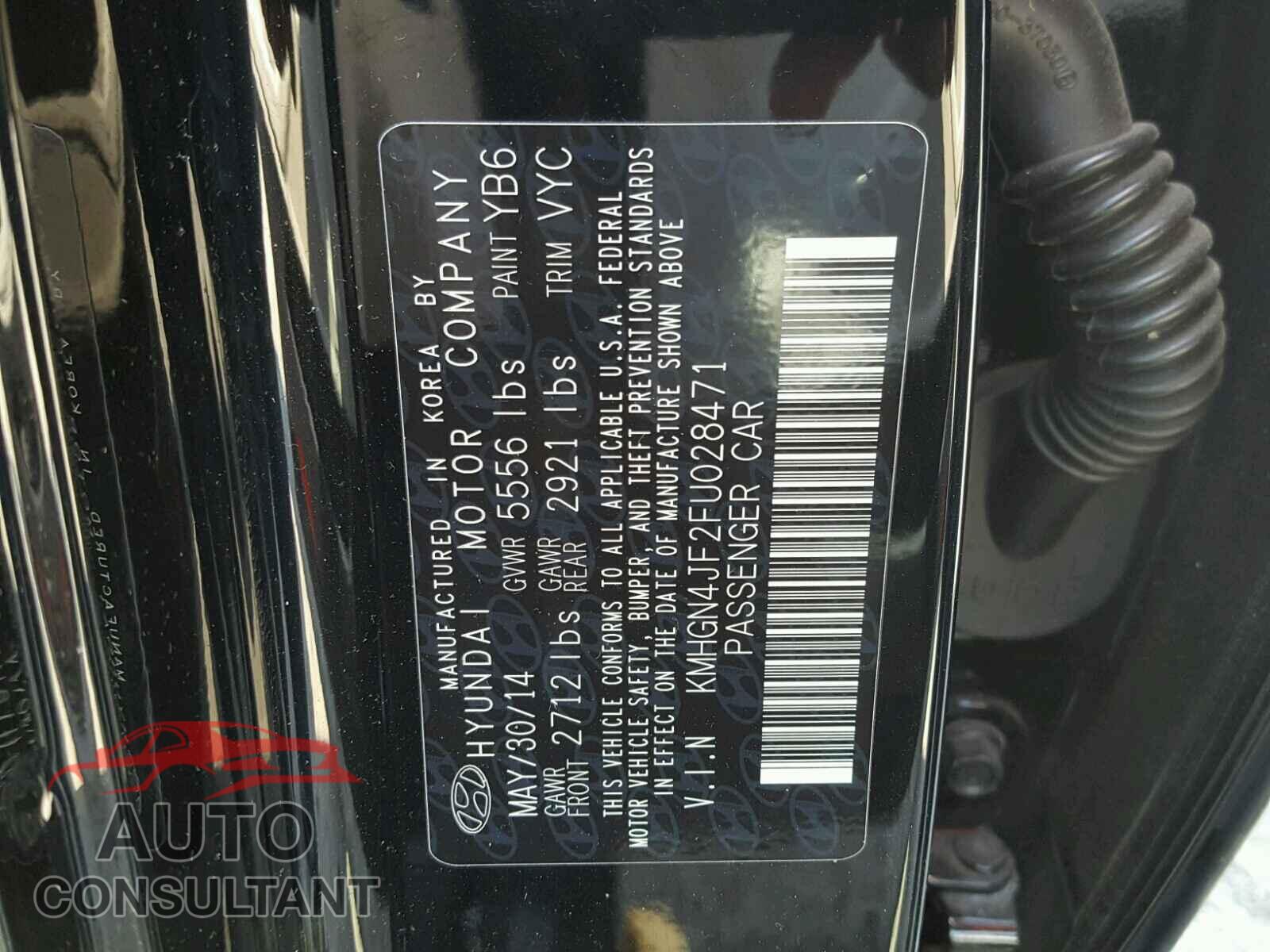 HYUNDAI GENESIS 2015 - KMHGN4JF2FU028471