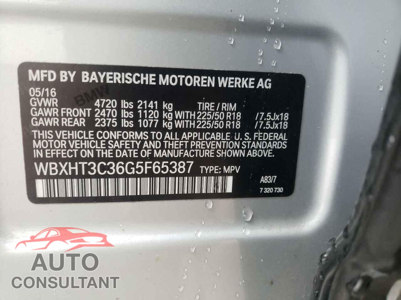 BMW X1 2016 - WBXHT3C36G5F65387