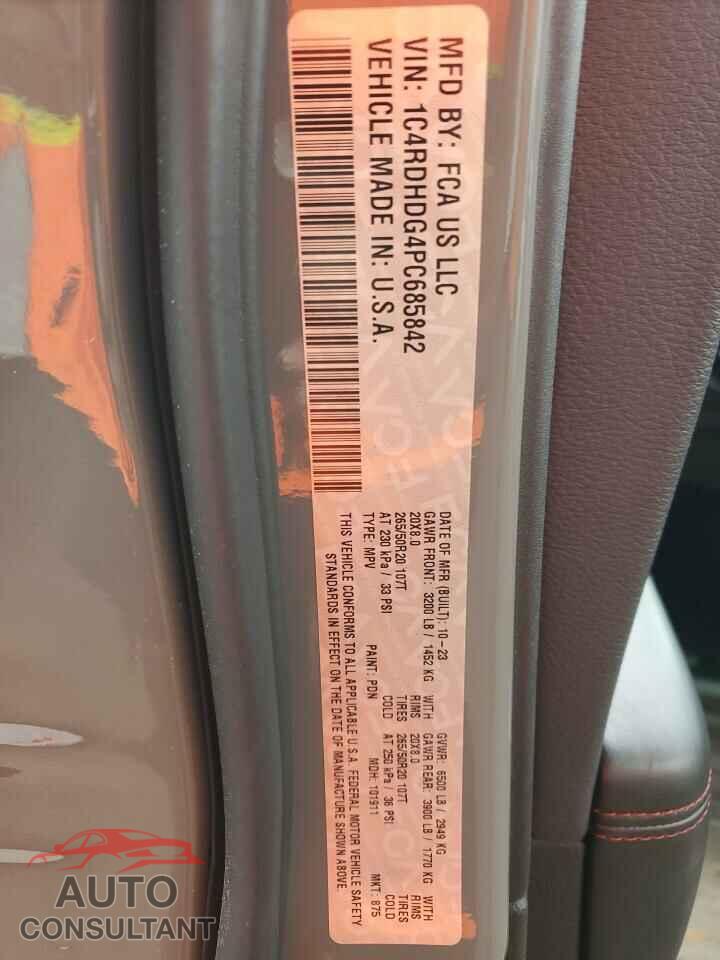 DODGE DURANGO 2023 - 1C4RDHDG4PC685842