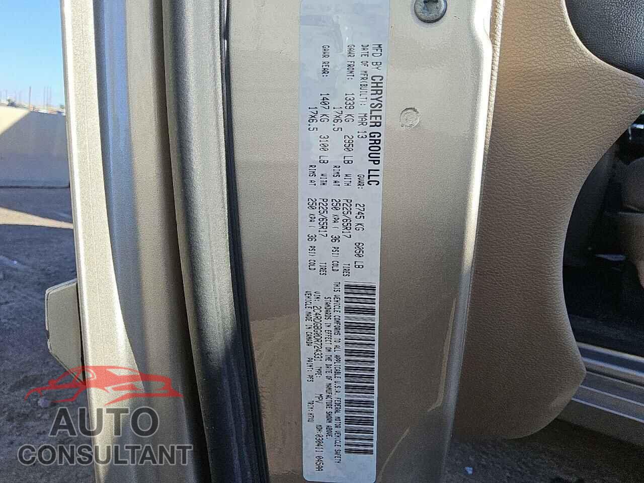 DODGE CARAVAN 2013 - 2C4RDGBG0DR724331
