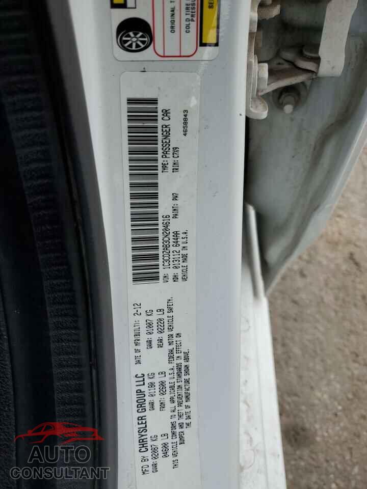 DODGE AVENGER 2012 - 1C3CDZAB3CN204616