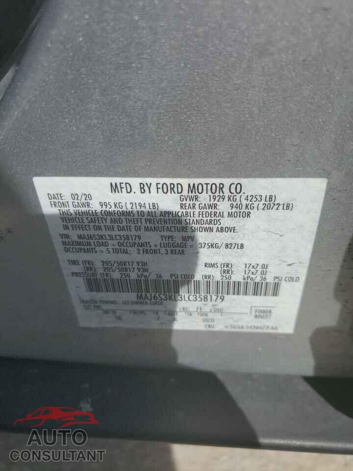 FORD ECOSPORT 2020 - MAJ6S3KL3LC358179