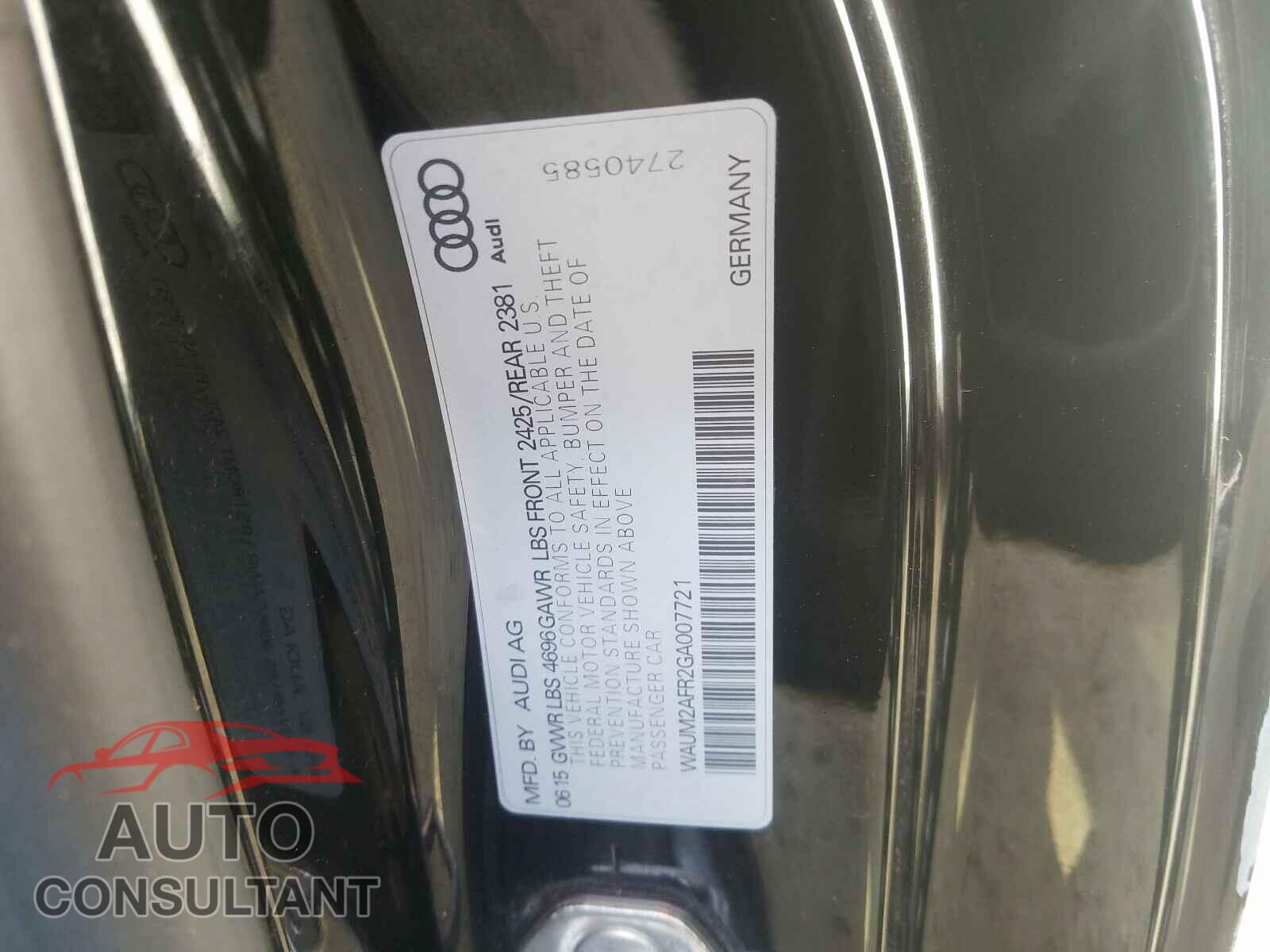 AUDI A5 2016 - WAUM2AFR2GA007721