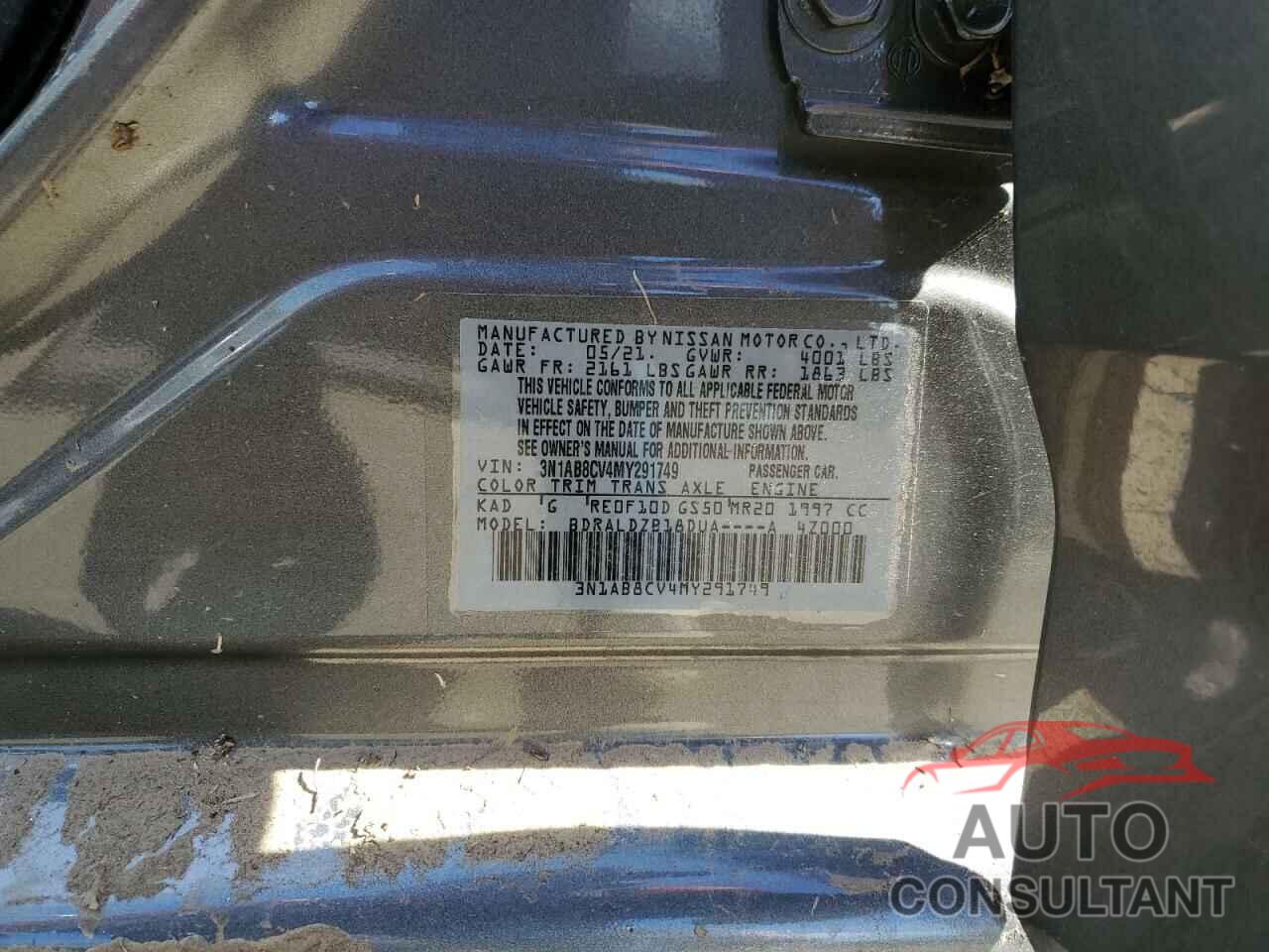 NISSAN SENTRA 2021 - 3N1AB8CV4MY291749