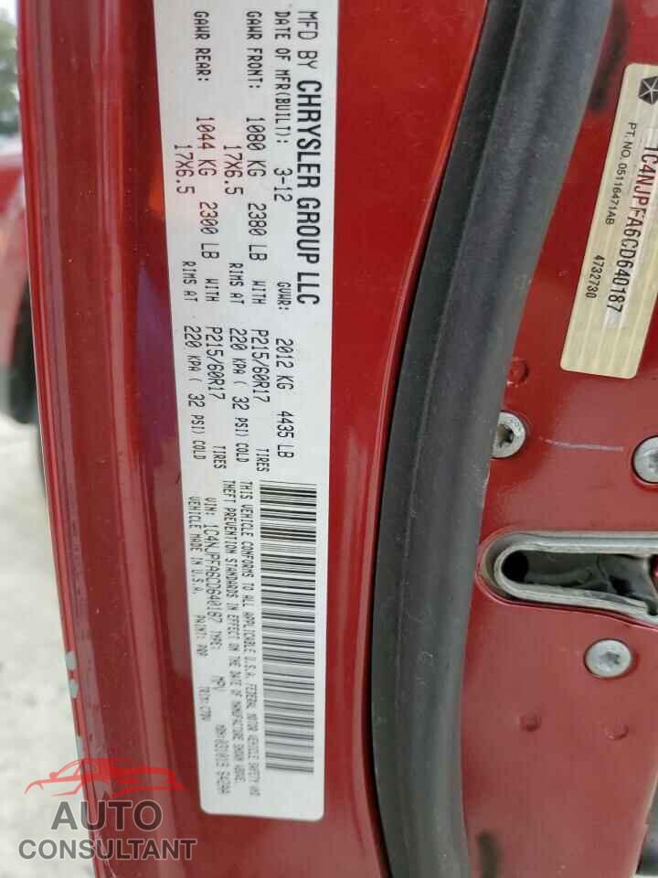 JEEP PATRIOT 2012 - 1C4NJPFA6CD640187