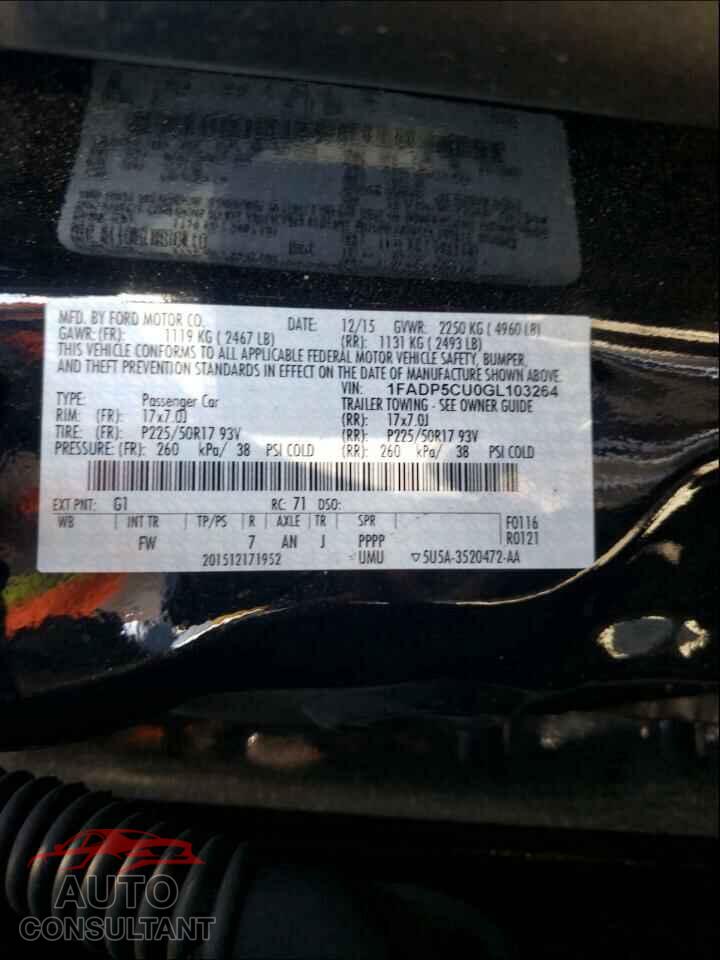 FORD CMAX 2016 - 1FADP5CU0GL103264