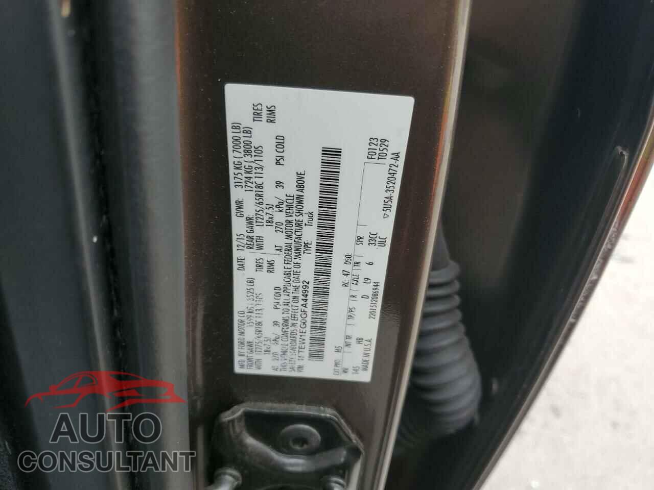 FORD F-150 2016 - 1FTEW1EG0GFA44992