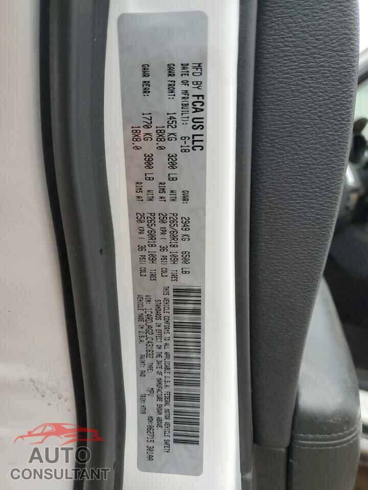 DODGE DURANGO 2018 - 1C4RDJAG2JC431632